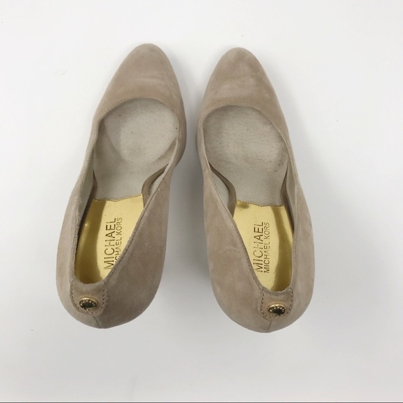 Michael Kors York Suede Beige Platform Pumps 9.5 - Picture 3 of 8